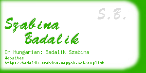 szabina badalik business card